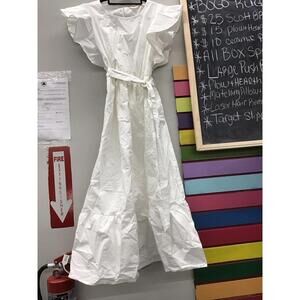 Me by Jennie Garth size medium petite ruffle dress 100% cotton new HSN